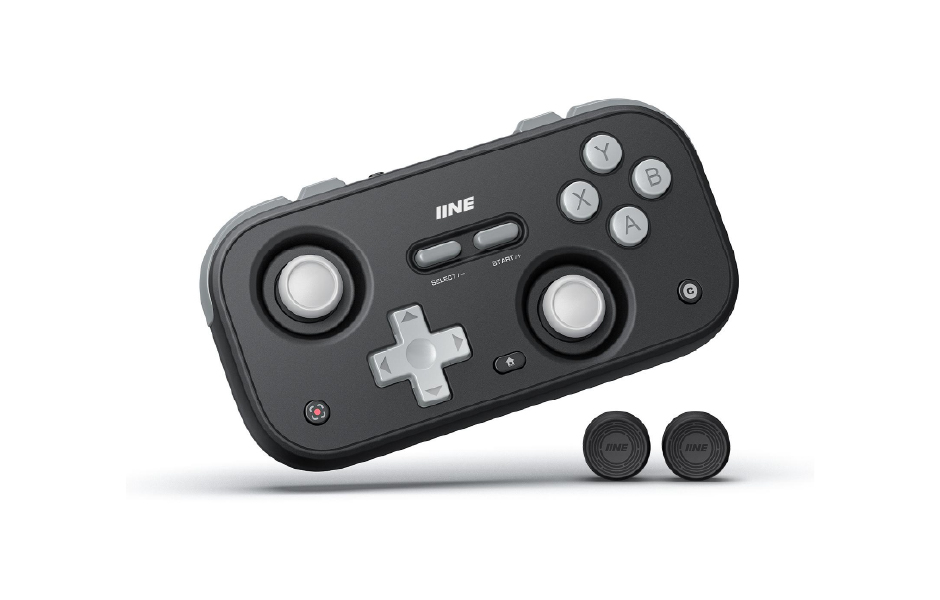 IINE Retro Pocket Game Controller Black (Switch 1, Switch 2, Steam Deck, PC, Android, iOS, tablets)